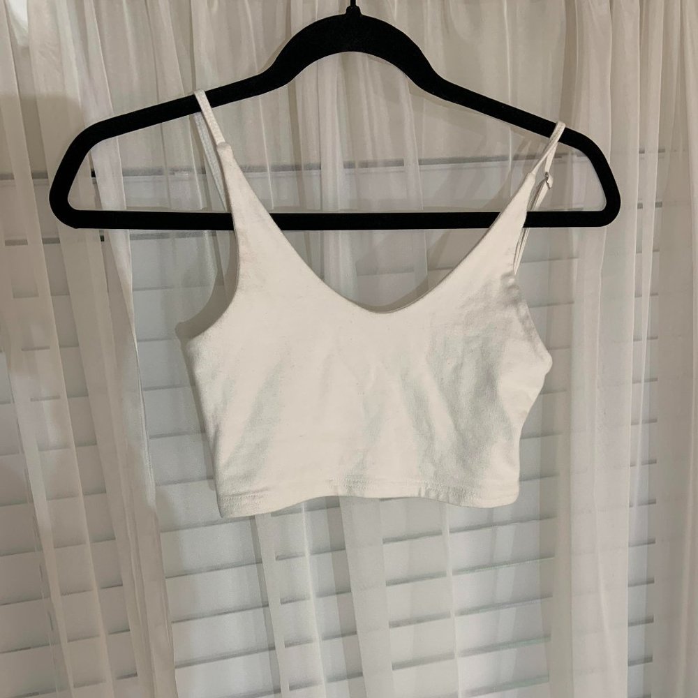 Brandy Melville white crop top adjustable straps John galt